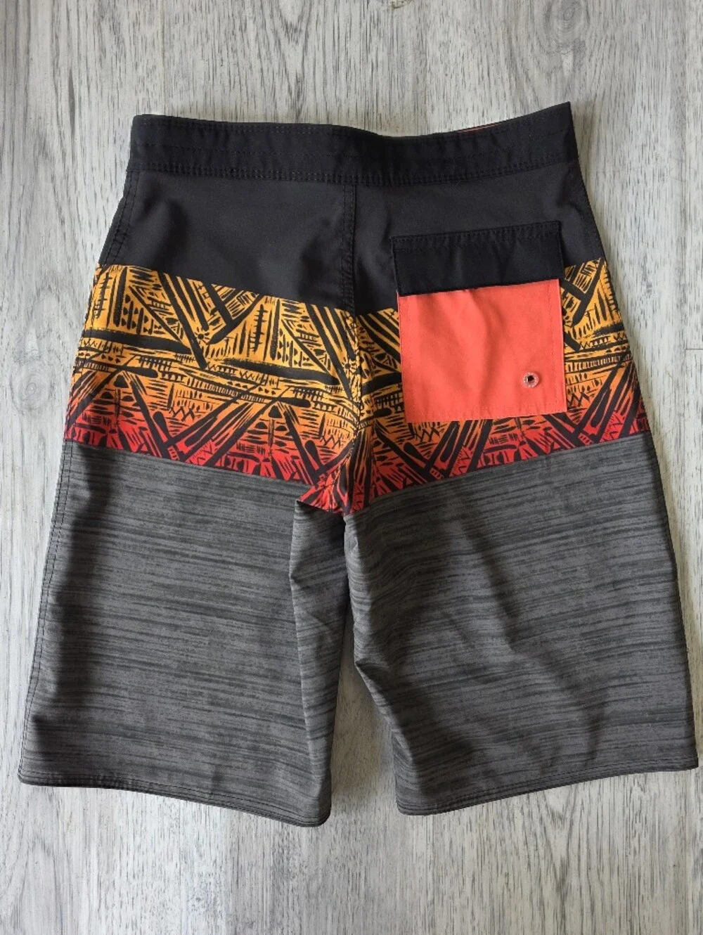 Ron Jon Black, Orange and Red Tribal Board Shorts